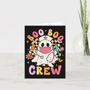 Groovy Boo Crew Nurse Funny Ghost Women Hallow Karte