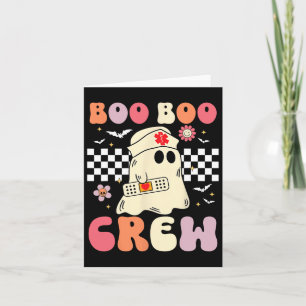 Groovy Boo Crew Nurse Funny Ghost Women Hallow Karte
