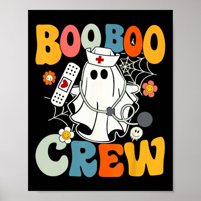 Groovy Boo Crew Nurse Funny Ghost Women Hallow Poster (Vorne)