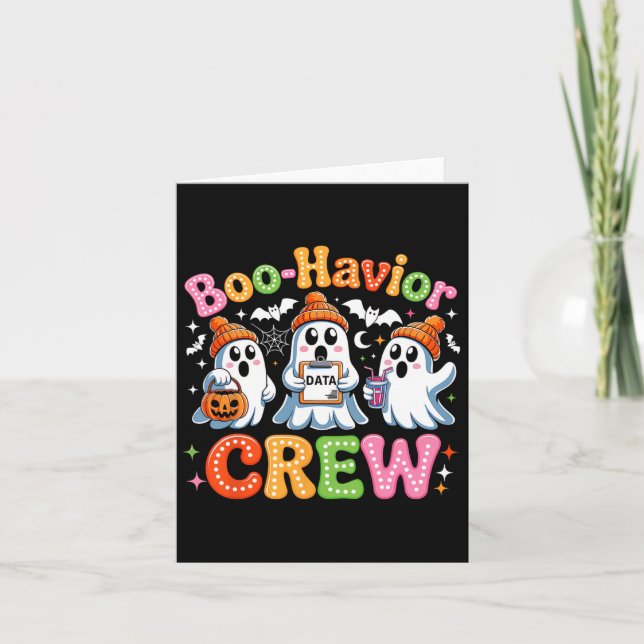 Groovy Boo-havior Crew Behavior Analyst Halloween Karte (Vorderseite)