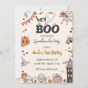 Groovy Boo! Spooktacular Halloween Geburtstagspart Einladung