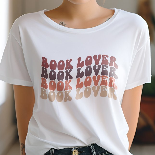 Groovy Book Lover Mutes mehrfarbiges Retro T-Shirt (Von Creator hochgeladen)