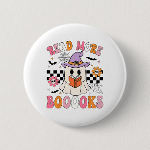 Groovy Booooks Ghost Read more Bücher Funny Teache Button