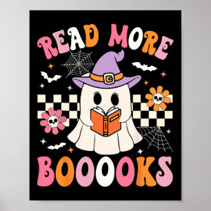 Groovy Booooks Ghost Read more Bücher Funny Teache Poster