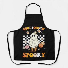 Groovy Boot Scootin Spooky Ghost Halloween Retro Schürze