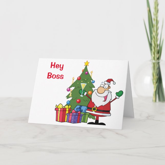 GROOVY BOSS'S CHRISTMAS WISHES FERIENKARTE FEIERTAGSKARTE (Vorderseite)