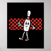 Groovy Bowling Button Peace Retro Bowler Boys Kind