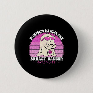 Groovy Breast Cancer Awareness Wir tragen rosa Rib Button