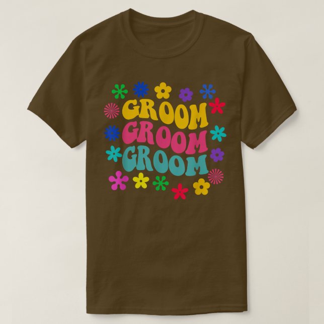 Groovy Bride Retro Groom Trendy Wedding Girls Tri T-Shirt (Design vorne)