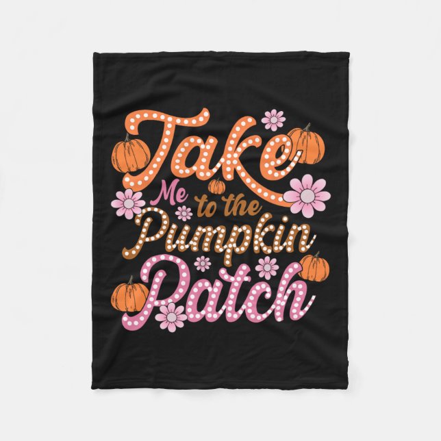 Groovy bringt mich zum Kürbispflaster Herbst Fleecedecke (Vorderseite)