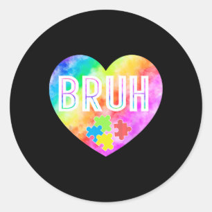 Groovy Bruh Autismus-Bewusstsein-Puzzleteil für Ju Runder Aufkleber