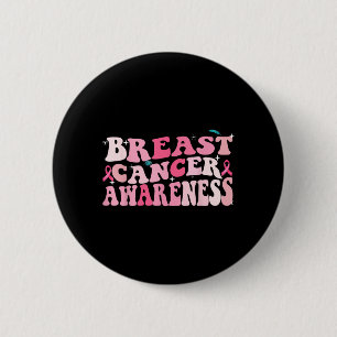 Groovy Brustkrebs-Bewusstsein 2023 Brustkrebs Button