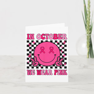 Groovy Brustkrebs Bewusstsein im Oktober tragen wi Karte