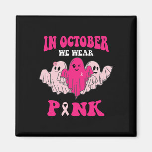 Groovy Brustkrebs Bewusstsein im Oktober tragen wi Magnet
