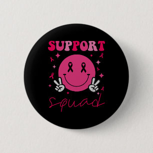 Groovy Brustkrebs Bewusstsein Männer Frauen Kinder Button