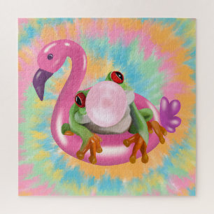 Groovy Bubblegum Blflügen Tree Frog Gefärbte Krawa Puzzle