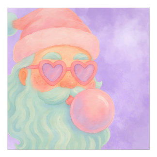 Groovy Bubblegum Santa-Wandkunst Fotodruck