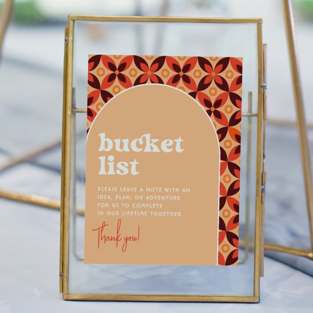 Groovy Bucket List Wedding Sign Poster (Sign Mock-up)