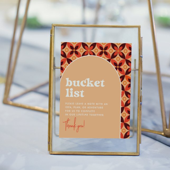 Groovy Bucket List Wedding Sign Poster (Sign Mock-up)