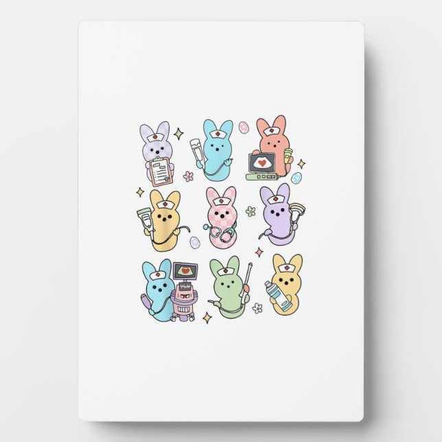 Groovy Bunnies Candy Ultraschall Tech Ostern Sonog Fotoplatte (Vorderseite)
