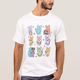 Groovy Bunnies Süßigkeiten Ultraschall Tech Ostern T-Shirt