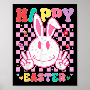 Groovy Bunny Smile Face Happy Ostertag Männer Kind Poster