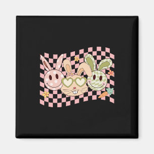 Groovy Bunny Smile Face Happy Ostertag Rabbit Hi Magnet