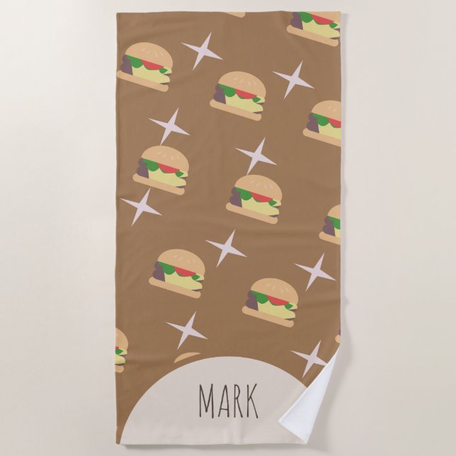 Groovy Burger Chocolate Name Beach Handtuch (Vorderseite)