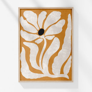 Groovy Burnt Orange Beige Abstrakte Blume Poster