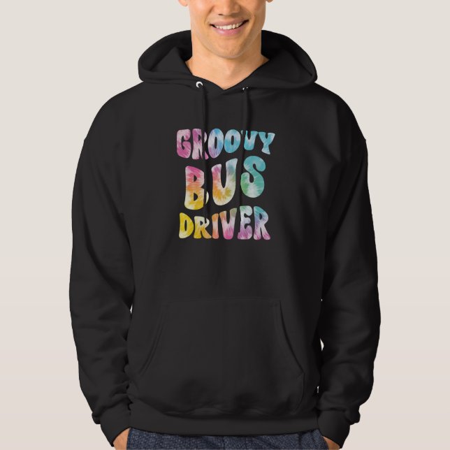 Groovy Bus Driver Vintage Tie Dye  School Hoodie (Vorderseite)