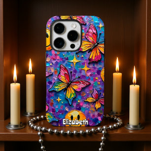 Groovy Butterflies: Retro Happy Vibes iPhone 16 Pro Hülle