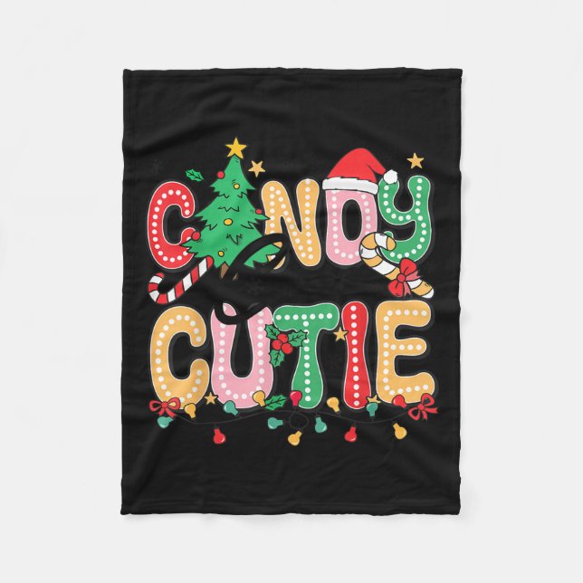 Groovy Candy Cane Cutie Christmas Xmas Women Men G Fleecedecke (Vorderseite)