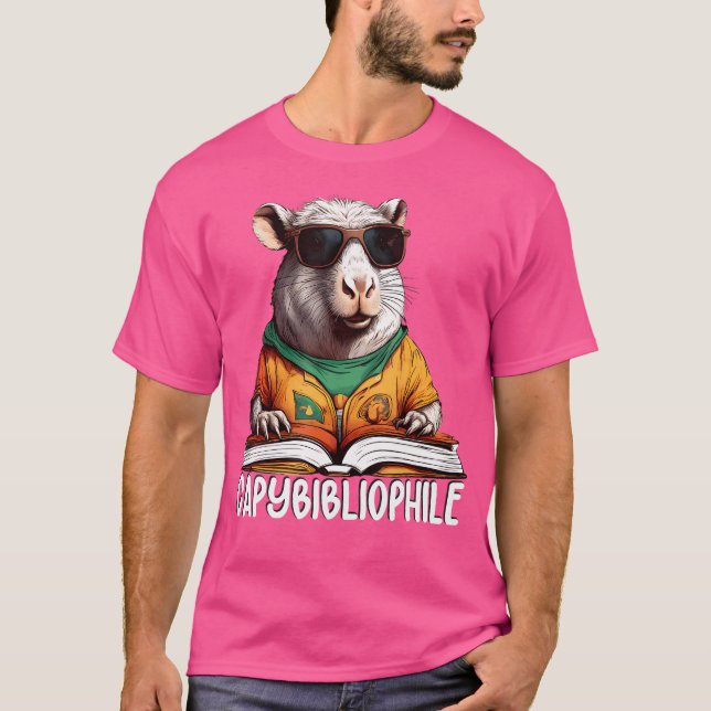Groovy Capybibliophile Librarian Bookworm Book Cap T-Shirt (Vorderseite)