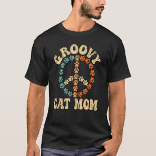 Groovy Cat Mama 70er Ästhetische Mama der 1970er J T-Shirt