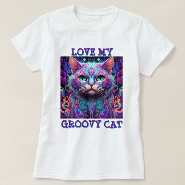 " GROOVY CAT " T-Shirt (Design vorne)