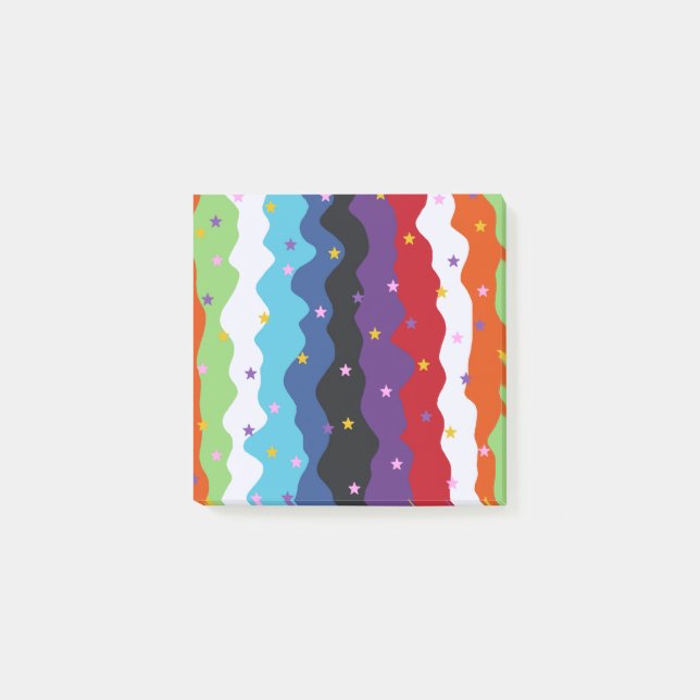 Groovy Celestial Stripe Bold Abstrakt Post-it Klebezettel (Vorderseite)