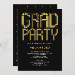 Groovy Charm EDITABLE FARBEN Abschluss Einladung