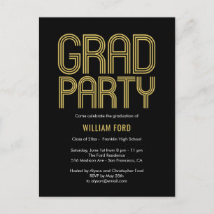Groovy Charm Graduation Party Einladung Postkarte