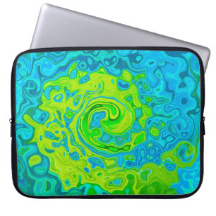 Groovy Chartreuse und Aquamarine Liquid Swirl Laptopschutzhülle