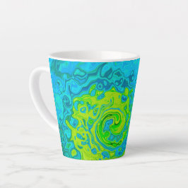 Groovy Chartreuse und Aquamarine Liquid Swirl Milchtasse
