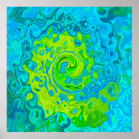 Groovy Chartreuse und Aquamarine Liquid Swirl