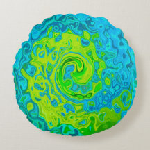 Groovy Chartreuse und Aquamarine Liquid Swirl