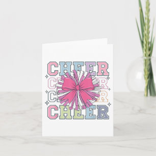 Groovy Cheer Coquette Bow Cheerleader Lover Cheer Karte