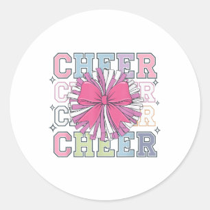 Groovy Cheer Coquette Bow Cheerleader Lover Cheer Runder Aufkleber