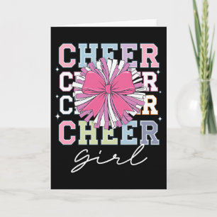 Groovy Cheer Girl Coquette-Schleife Mädchen Cheerl Karte