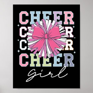 Groovy Cheerleaderin Kokette Schleife Mädchen Chee Poster
