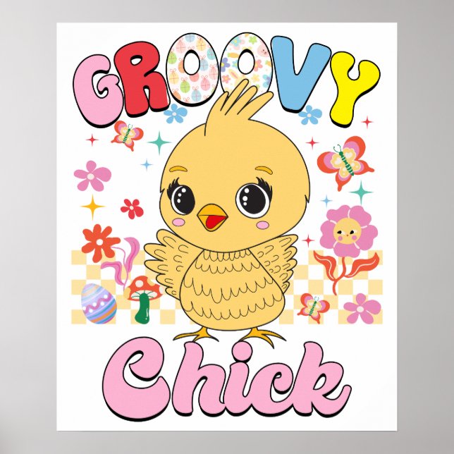 groovy Chick, retro, vintage Poster (Vorne)