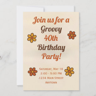 Groovy Childens Birthday Invitation Einladung