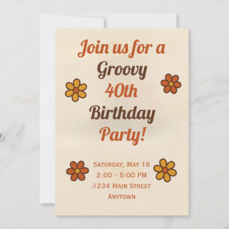 Groovy Childens Birthday Invitation Einladung