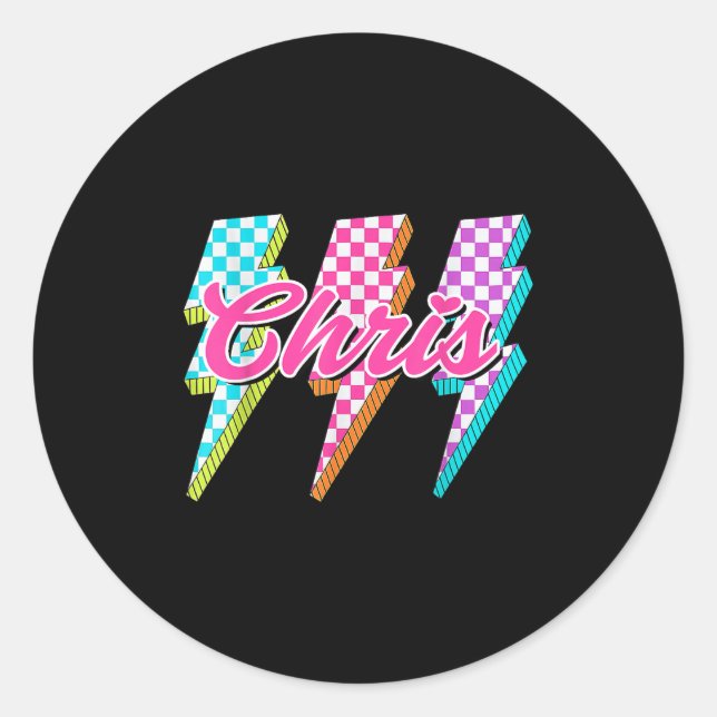Groovy Chris Blitz Checkered I Love Meme  Runder Aufkleber (Vorderseite)